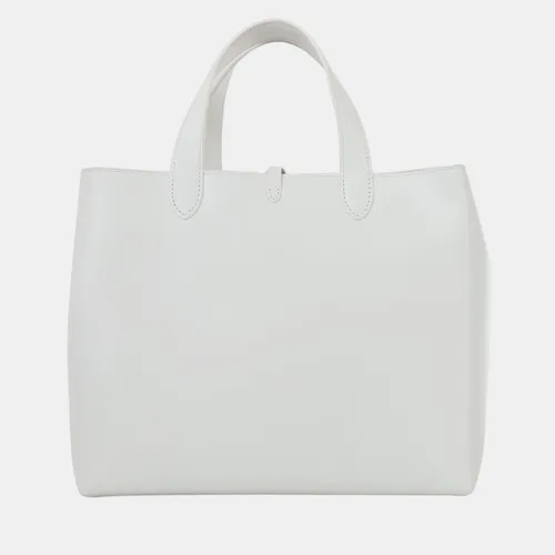 Alaia Cabas PM White Smooth Leather Tote Bag