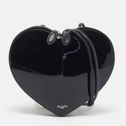 Alaia Le Coeur Black Leather Crossbody Bag
