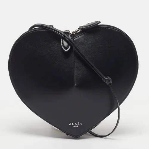 Alaia Le Coeur Black Leather Shoulder Bag