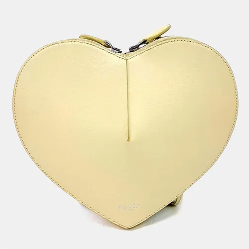 Alaia Heart Yellow Leather Clutch Bag