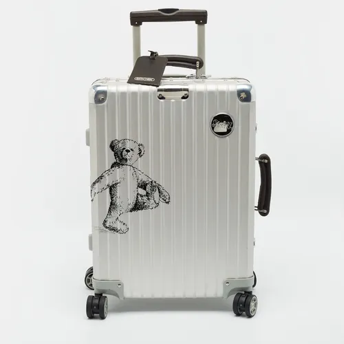 Rimowa x Steiff Bear Classic Flight Limited Edition Grey Aluminium Cabin Suitcase