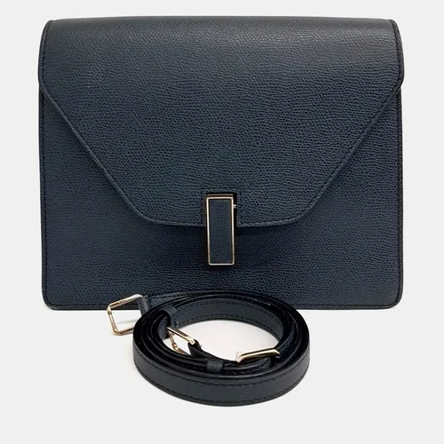 Valextra Leather Teal Isis Clutch and Shoulder Bag