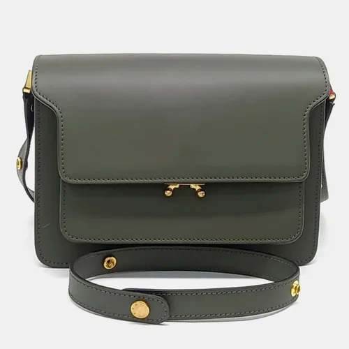 Marni Green Leather Trunk Bag