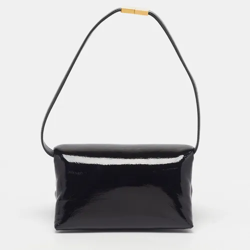 Marni Prisma Small Black Patent Leather Shoulder Bag