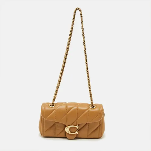 Coach Tabby 20 Pillow Quilting Honey Brown Leather Shoulder Bag
