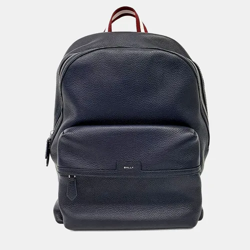Bally Navy Blue Leather Bali backpack