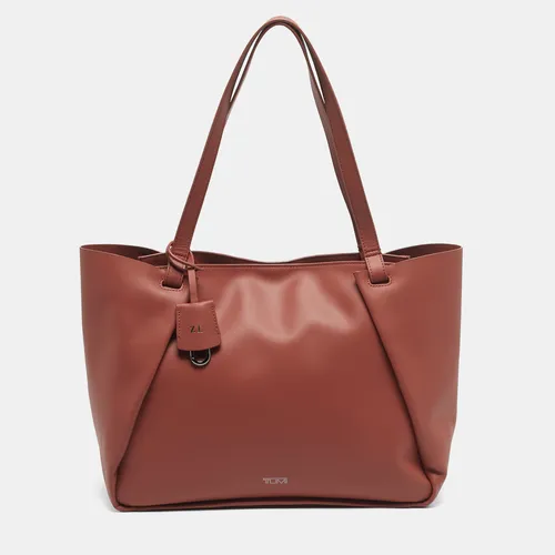 TUMI Brick Brown Leather Valorie Tote