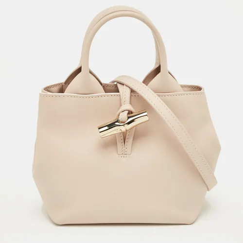 Longchamp Le Roseau XS Pink Leather Tote Bag