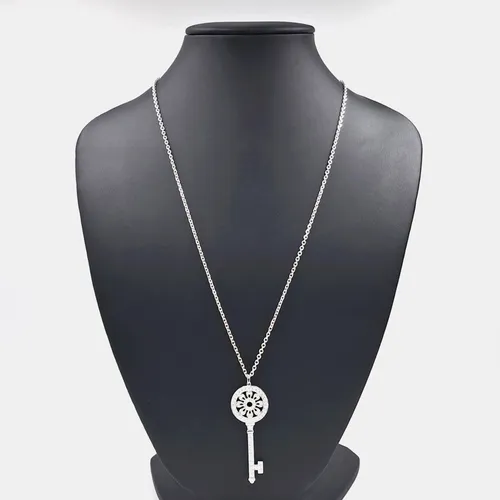 Tiffany & Co. Petal Key Diamond Sterling Silver Necklace