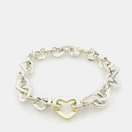 Tiffany & Co. Combi Heart Link Silver 18k Yellow Gold Bracelet