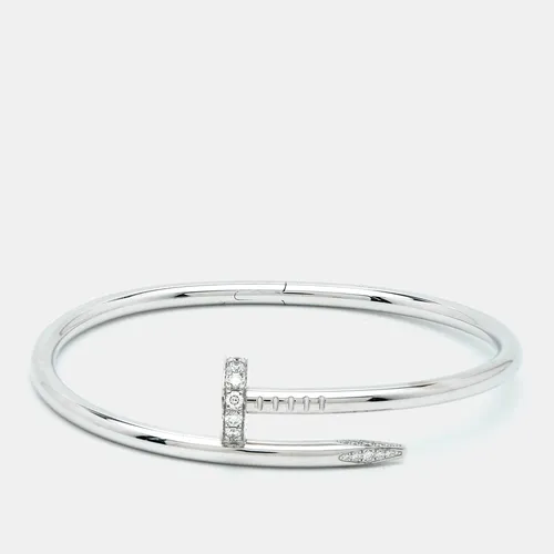 Cartier Juste Un Clou Diamonds 18k White Gold Classic Model Bracelet 17