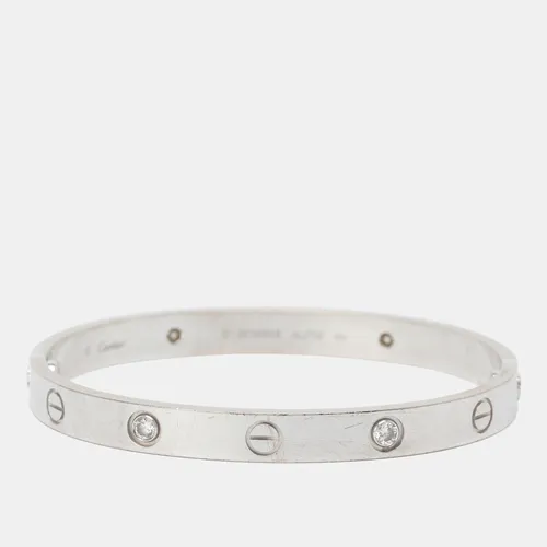 Cartier Love 4 Diamonds White Gold Bracelet 16 CM