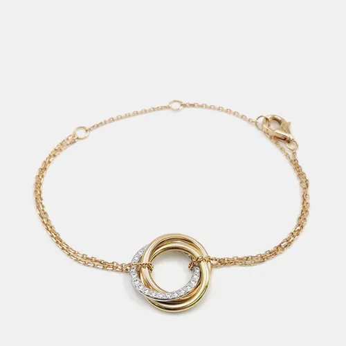 Cartier Trinity 18k Yellow Gold 18k Rose Gold 18k White Gold Diamond Bracelet