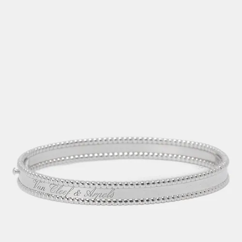Van Cleef & Arpels Perlée Signature 18k White Gold Rhodium Plated Large Model Bracelet