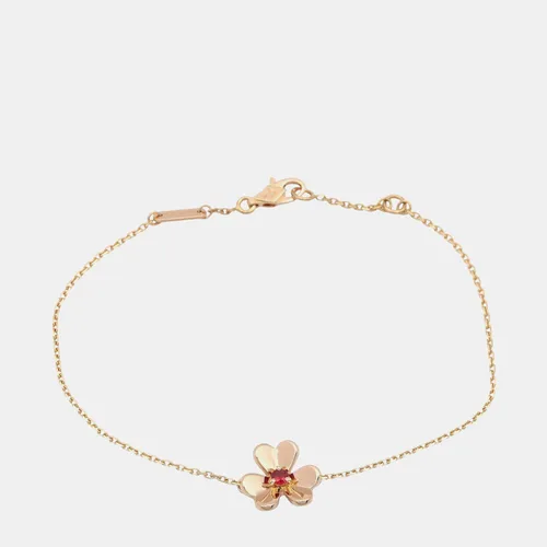Van Cleef & Arpels Frivole Mini 18k Rose Gold Ruby Bracelet