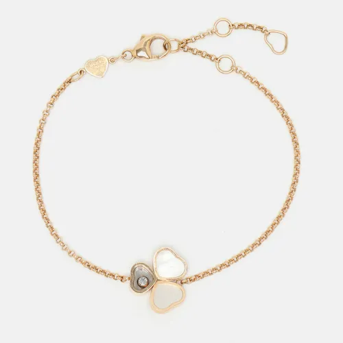 Chopard Happy Heart Wings Diamond 18k Rose Gold Charm Bracelet cm