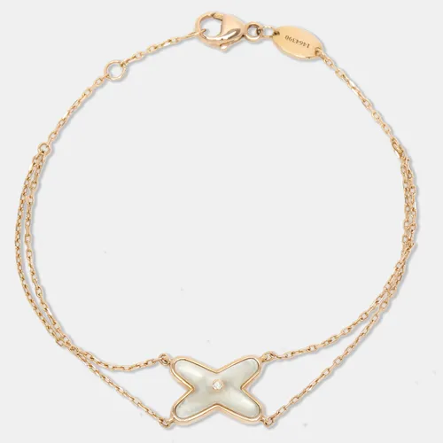 Chaumet Jeux de Liens Mother of Pearl Diamond 18k Rose Gold Bracelet