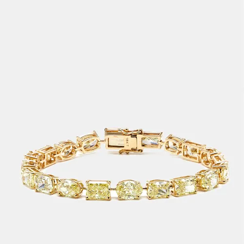 21 cts Mix Lab Grown Diamonds 18k Yellow Gold Bracelet 18 cm