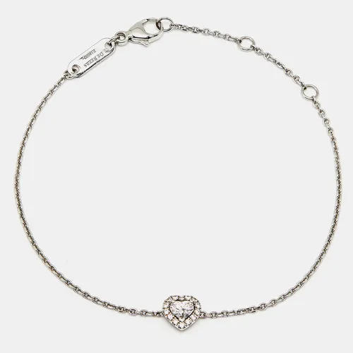 De Beers Aura Solitare Diamonds 18k White Gold Bracelet