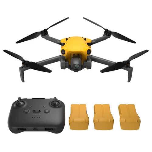 Skyrover X1 Combo Mini Drone with 3 Batteries, 4K Camera, 8K Photo Resolution, 50,000ft Transmission Range, Under 249g, 360° Obstacle Avoidance, Up to 96-Min Flight Time - Yellow