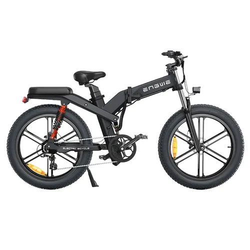 ENGWE X26 Dual Battery Electric Bike 26*4.0 inch Fat Tires 50km/h Max Speed 48V 1000W Motor 19.2Ah&10Ah 100km Range 150kg Max Load Triple Suspension System Shimano 8-Speed Gear Dual Hydraulic Disc Brake for All-Terrain Roads Mountain E-Bike - Black