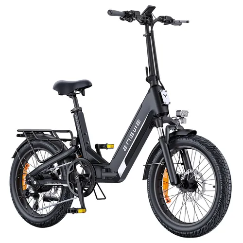 ENGWE L20 3.0 Boost Electric Bike, 250W Motor, 48V 13.5Ah Battery, 20*3.0 inch Tire, 135km Max Range, Hydraulic Brakes, Full Suspension, Torque Sensor, Shimano 7-speed - Black