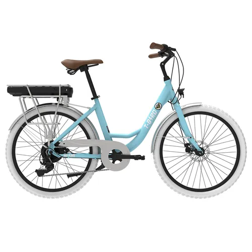 Miami-26 Electric Bike, 250W Motor, 36V 14.4Ah Battery, 26*1.95 inch Tires, 25km/h Max Speed, 45km Range, Front & Rear Mechanical Disc Brakes, Shimano 7-speed - Blue