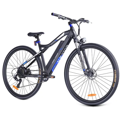 M920 Electric Bike, 250W Motor, 36V 13Ah Battery, 27.5 inch Tires, 25km/h Max Speed, 60km Range, Front & Rear Mechanical Disc Brakes, 9-speed - Blue