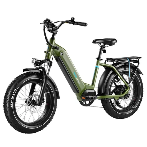 Magicycle Ocelot Pro 2.0 Electric Bike, 750W Motor, 52V 20Ah Battery, 20*4.0 inch Fat Tires, 28mph Max Speed, 100 Miles Range, Torque Sensor, Hydraulic Disc Brakes, Hydraulic Lockout Suspension Fork, Shimano 7 speed - Green