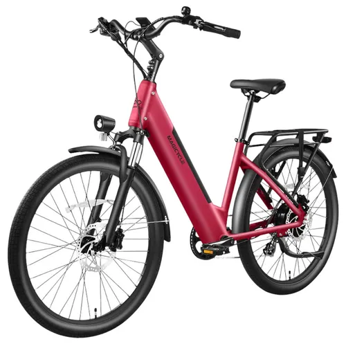 Magicycle CT-1 Electric Bike, 750W Motor, 48V 15Ah Battery, 26*2.1 inch Tires, 28mph Max Speed, 60 Miles Range, Hydraulic Disc Brakes, Torque Sensor, Mechanical Suspension Front Fork, Shimano 7-speed - Red