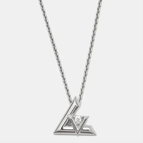 Louis Vuitton LV Volt Diamond 18k White Gold Large Necklace