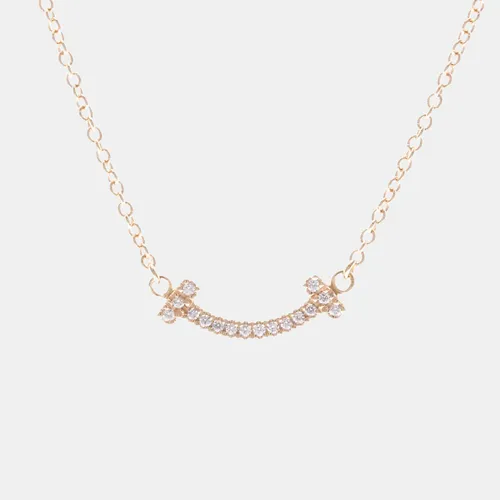 Tiffany & Co. T Smile Diamond Yellow Gold Small Necklace
