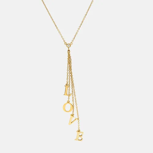 Tiffany & Co. L.O.V.E. Letters Diamond 18k Yellow Gold Necklace