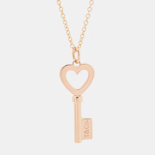 Tiffany & Co. Keys Mini Heart 18k Rose Gold Pendant Necklace
