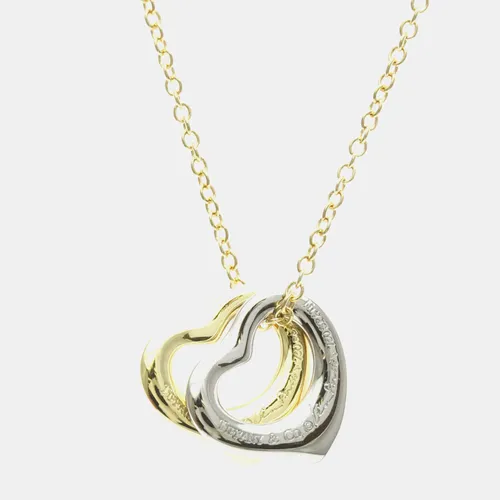 Tiffany & Co. Elsa Peretti Open Heart 18k Yellow Gold 18k White Gold Necklace