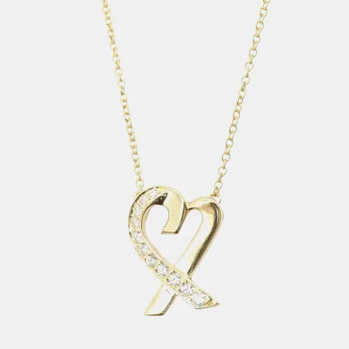 Tiffany & Co. Paloma Picasso Loving Heart 18k Yellow Gold Diamond Necklace