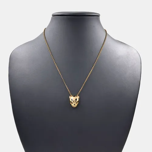 Cartier Panthere 18k Yellow Gold Enamel Necklace