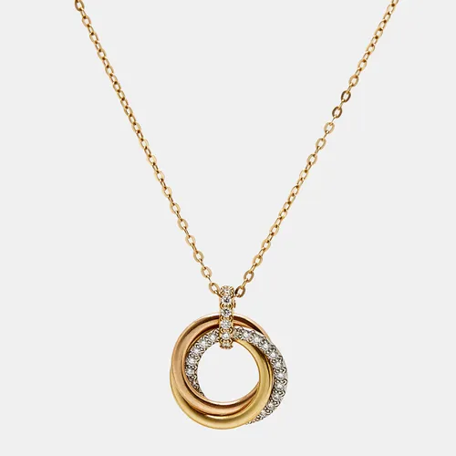 Cartier Trinity Diamond 18k Three Tone Gold Small Model Necklace