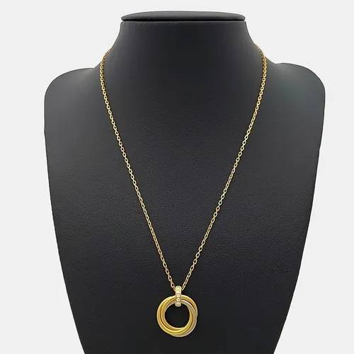 Cartier Trinity 18k Rose Gold 18k White Gold 18k Yellow Gold Diamond Necklace