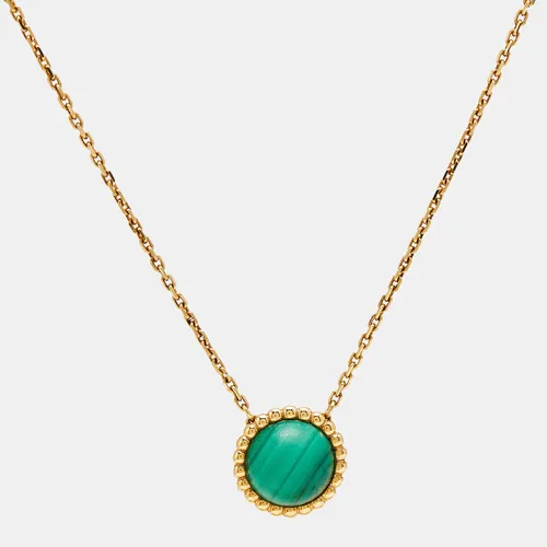 Van Cleef & Arpels Perlée Malachite 18k Yellow Gold Necklace