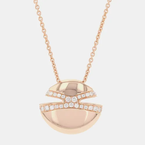Bvlgari Cabochon 18K Pink Gold Diamond Necklace