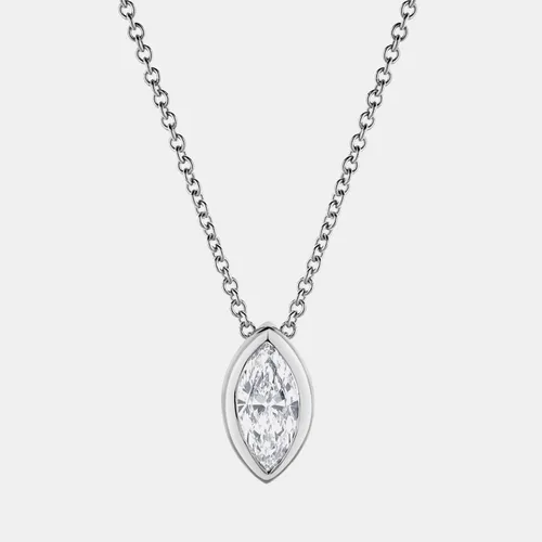 14K White Gold  Lab Grown Diamond Pendant Necklace (0.63 cts)