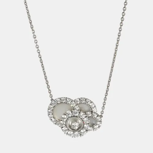 Chopard Happy Dreams 18k White Gold Mother of Pearl Diamond Pendant Necklace