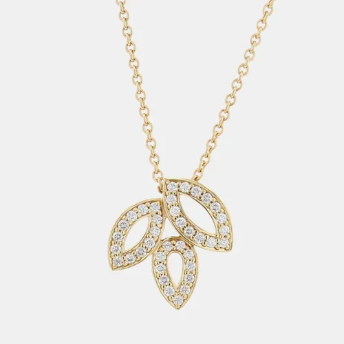 Harry Winston Lily Cluster 18k Yellow Gold Diamond Necklace