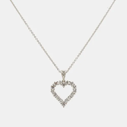 Graff Heart Silhouette Diamond 18k White Gold Necklace