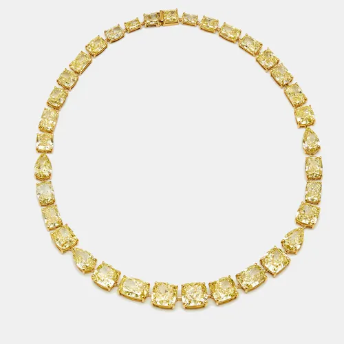 142 cts Cushion, Pear Lab Grown Diamonds 18k Rose Gold Necklace