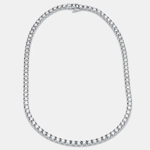 30.00 cts Round Lab Grown Diamonds 18k White Gold Tennis Necklace