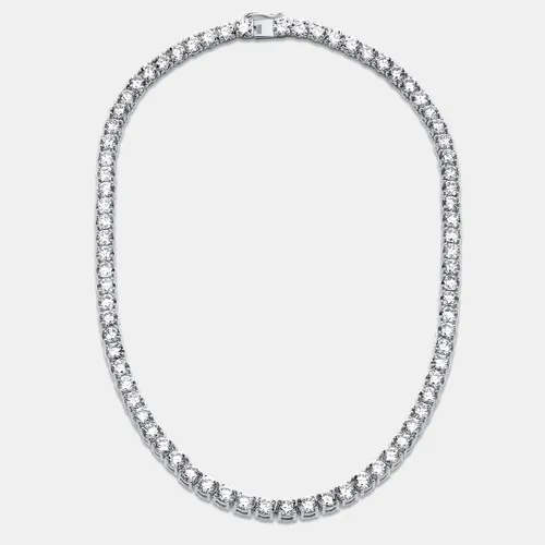 29.00 cts Round Lab Grown Diamonds 18k White Gold Tennis Necklace