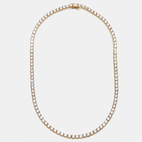 25 cts Round Lab Grown Diamond 18k Yellow Gold Necklace