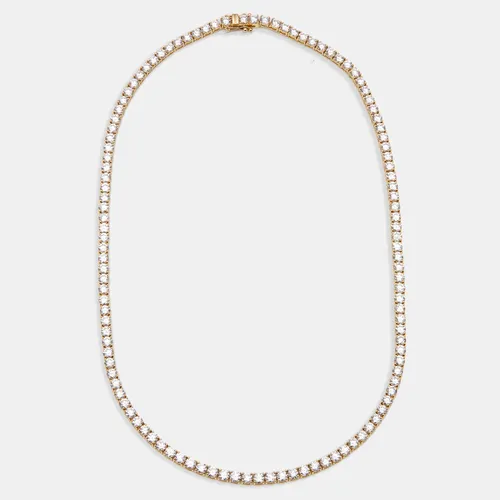 19.4 cts Round Lab Grown Diamonds 18k Yellow Gold Necklace